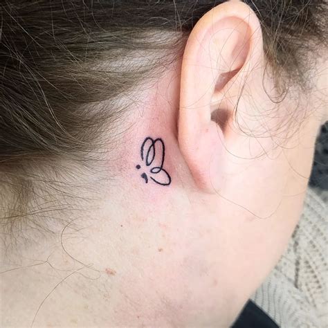 behind the ear semicolon tattoo|Semicolon Tattoo Meaning and Symbolism: Fully Explained.